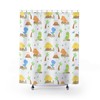Playful And Adorable Dinosaur Shower Curtain For Kids' Bathroom Decor With A Fun And Vibrant Design