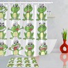 Playful And Colorful Cartoon Style Funny Frog Pattern Waterproof Fabric Shower Curtain For Kids Bathroom Decor