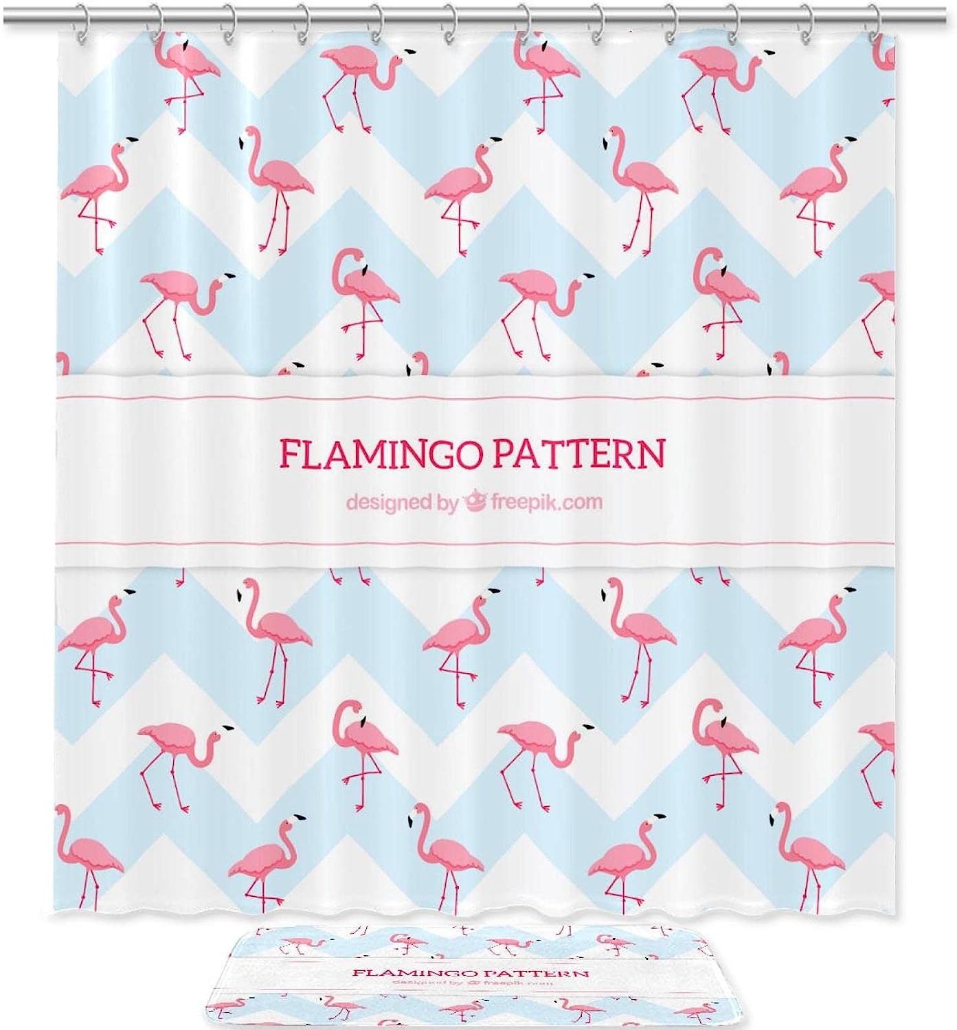 Playful And Cute Shower Curtain With Flamingo Pattern And Waterproof Bath Curtain, Ideal Bathroom Decor For Kids