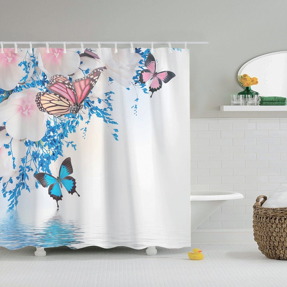 Playful Butterfly Shower Curtain - Stylish Design With Eye Catching Art To Give Your Bathroom An Update