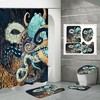 Playful Cartoon Coral Octopus Shower Curtain For A Beachy Theme
