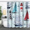 Playful Cartoon Forest Mushroom House Waterproof Fabric Bathroom Shower Curtain