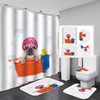 Playful Croton Dog Bath Bathroom Mat With Matching Shower Curtain