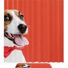 Playful Cute Red Bow Dog Waterproof Shower Curtain for Bathroom