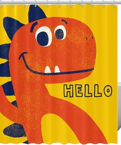 Playful Dinosaur Shower Curtain For A Jurassic Bathroom