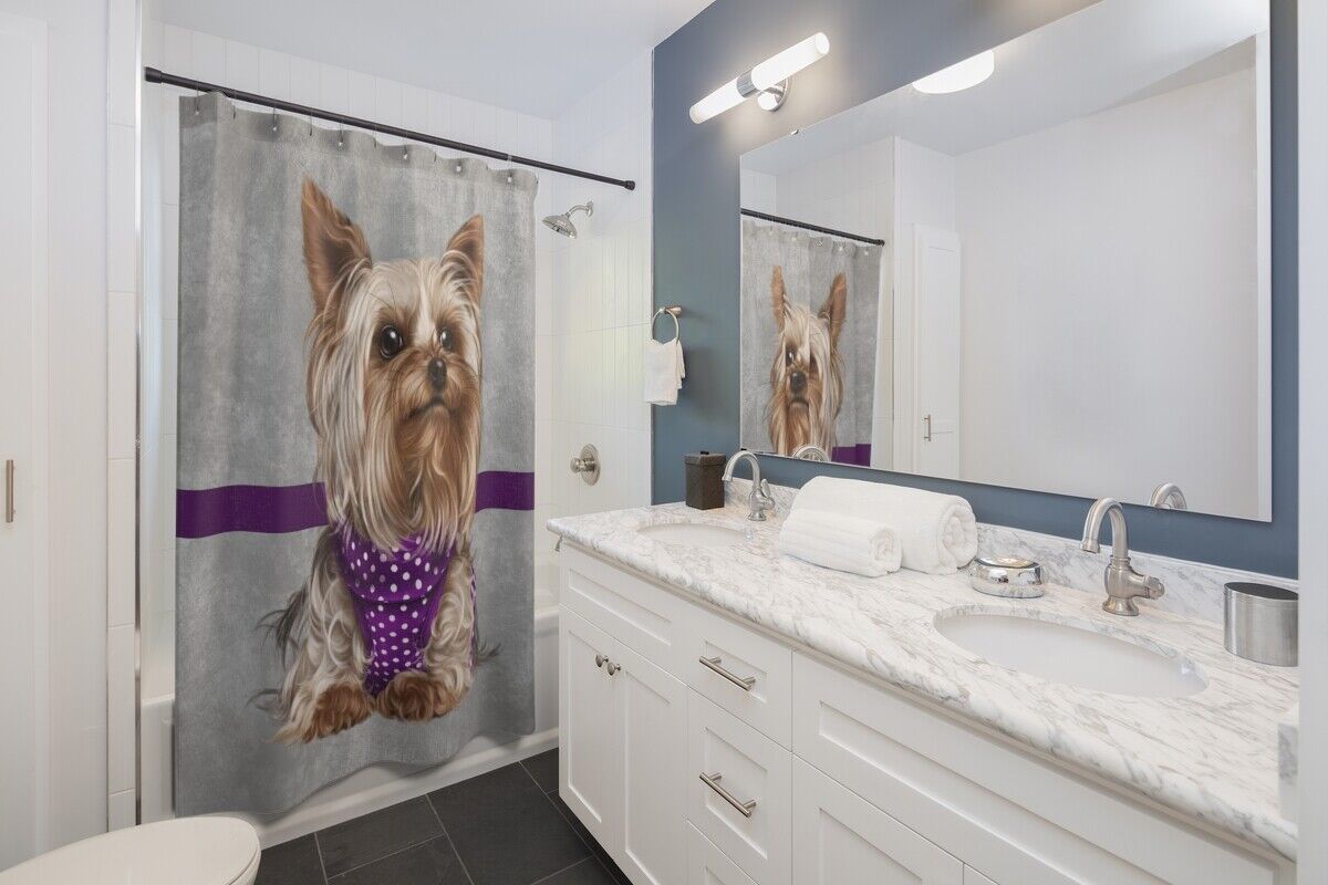 Playful Dog Breeds Shower Curtain For Canine-Inspired Bathroom Design - Image 2