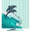 Playful Dolphin Jumping Out Of The Sea Shower Curtain For A Rejuvenating Bath