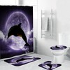 Playful Dolphin Shower Curtain with Moon: Underwater Bathroom Accessories for Childrens Bath Time