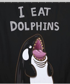 Playful Dolphins Fabric Shower Curtain - Artistic Design For Bathroom