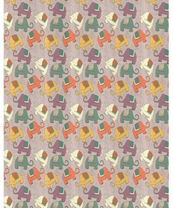 Playful Elephant Shower Curtain With Stable Animals On Wheels Design For Your Bathroom
