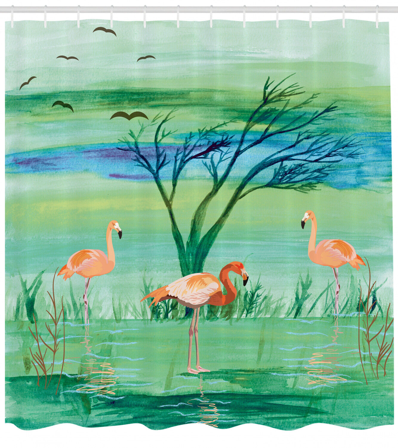 Playful Flamingo Shower Curtain For A Colorful Bathroom