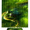Playful Frog Swimming In Green Seaweed Waterproof Shower Curtain - A Perfect Addition To Your Bathroom Decor