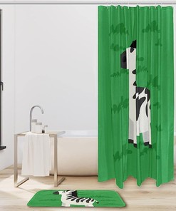 Playful Green Zebra Shower Curtain With Waterproof Fabric For Animal-Lover Bathroom Decor