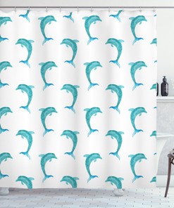 Playful Jumping Dolphin Shower Curtain For Ocean Lovers