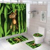 Playful Monkey Shower Curtain For Kids Bathroom Decor, Cute Animal Bath Curtain, Fun And Colorful Bathroom Accessories