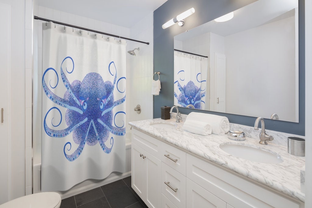 Playful Octopus Shower Curtain for Your Bathroom Decor.
