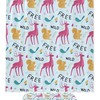 Playful Pink Deer and Squirrel Waterproof Fabric Shower Curtain for Kids Bathroom