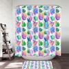Playful Shower Curtain with Multi-Colored Pineapples and Leaves Print for a Tropical Look