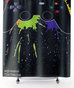 Playful Shower Time Games Curtain for Bathroom
