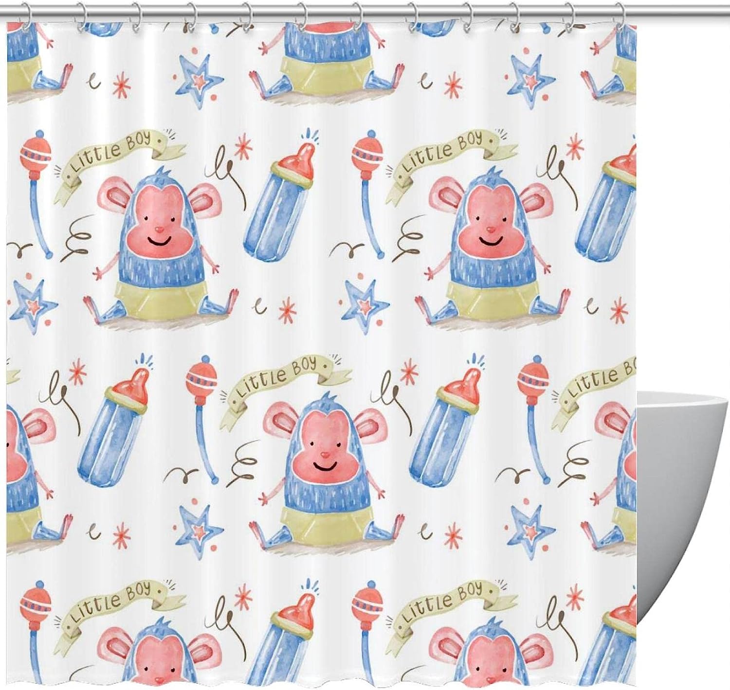 Playful Smiling Monkey Shower Curtain