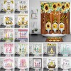 Playful Sunflower Gnome Fabric Shower Curtain with Cute Illustrations to Liven Up Your Bathroom Decor