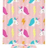 Playful Unicorn Lightning Pattern Shower Curtain For Magical Bathroom Decor