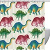 Playful Watercolor Dinosaur Pattern Shower Curtain for Kids' Bathrooms