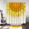 Playful Yellow Spots and Sunflower Shower Curtain for Fun Bathroom Decor 