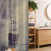 Plum Tan Old Pirate Ship Historical Cruise Retro Voyage Grunge Style Art Nautical Stall Shower Curtain