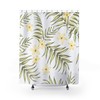 Plumeria Shower Curtain with Botanical Print for Fresh Summer Vibes