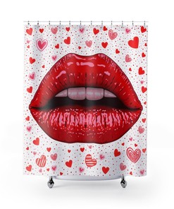 Plump Lips Love Shower Curtain for Sensual Bathroom Decor