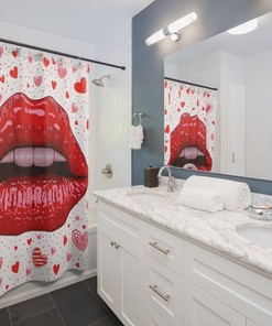 Plump Lips Love Shower Curtain for Sensual Bathroom Decor