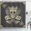 Poker Cards Skull Vector Print Shower Curtain for a Unique and Modern Look