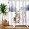 Polar Animals Shower Curtain, Winter Wildlife Kids Bathroom Decor