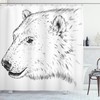 Polar Bear Face Sketchy Print Animal Shower Curtain For Bathroom Decor