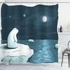 Polar Bear Mother and Baby Winter Shower Curtain Set 
