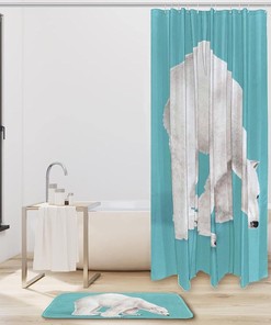 Polar Bear Print Shower Curtain for Bathroom Decor