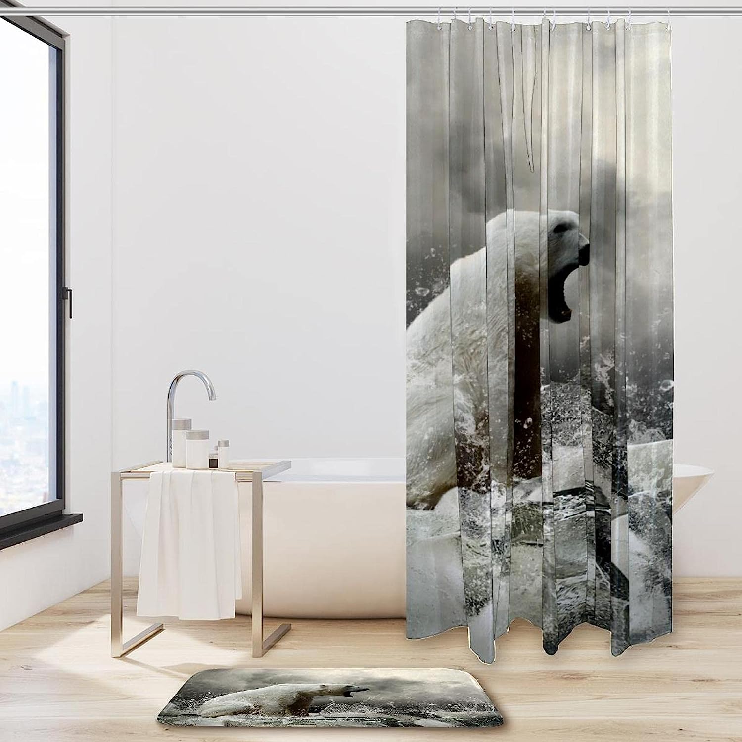 Polar Bear Shower Curtain Perfect for Any Bathroom Decor