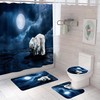 Polar Bear and Full Moon Waterproof Shower Curtain for a Winter Wonderland Bathroom