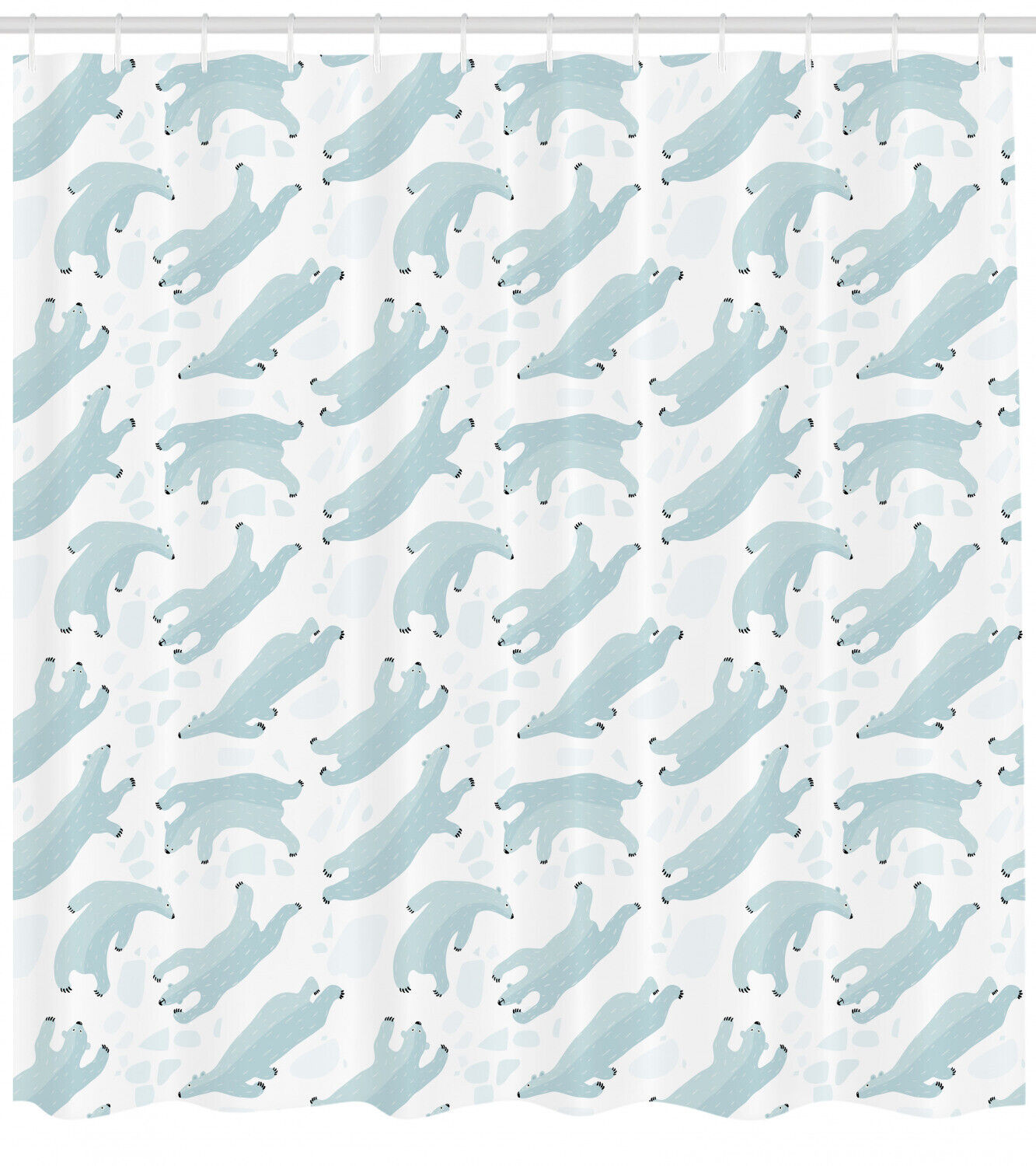 Polar Bears And Marine Life Print Shower Curtain For A Cool Arctic Theme - Image 2