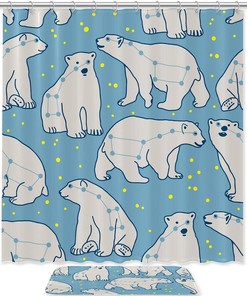 Polar Bears Waterproof Shower Curtain - Simple and Modern Bathroom Decor