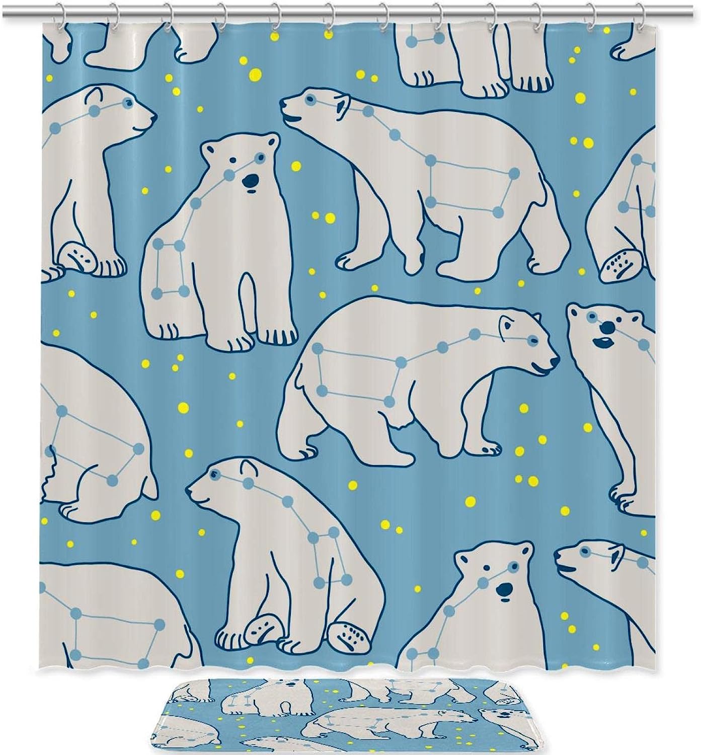 Polar Bears Waterproof Shower Curtain - Simple and Modern Bathroom Decor
