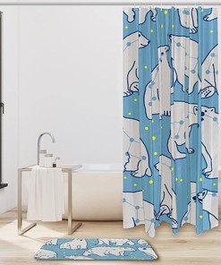 Polar Bears Waterproof Shower Curtain - Simple and Modern Bathroom Decor