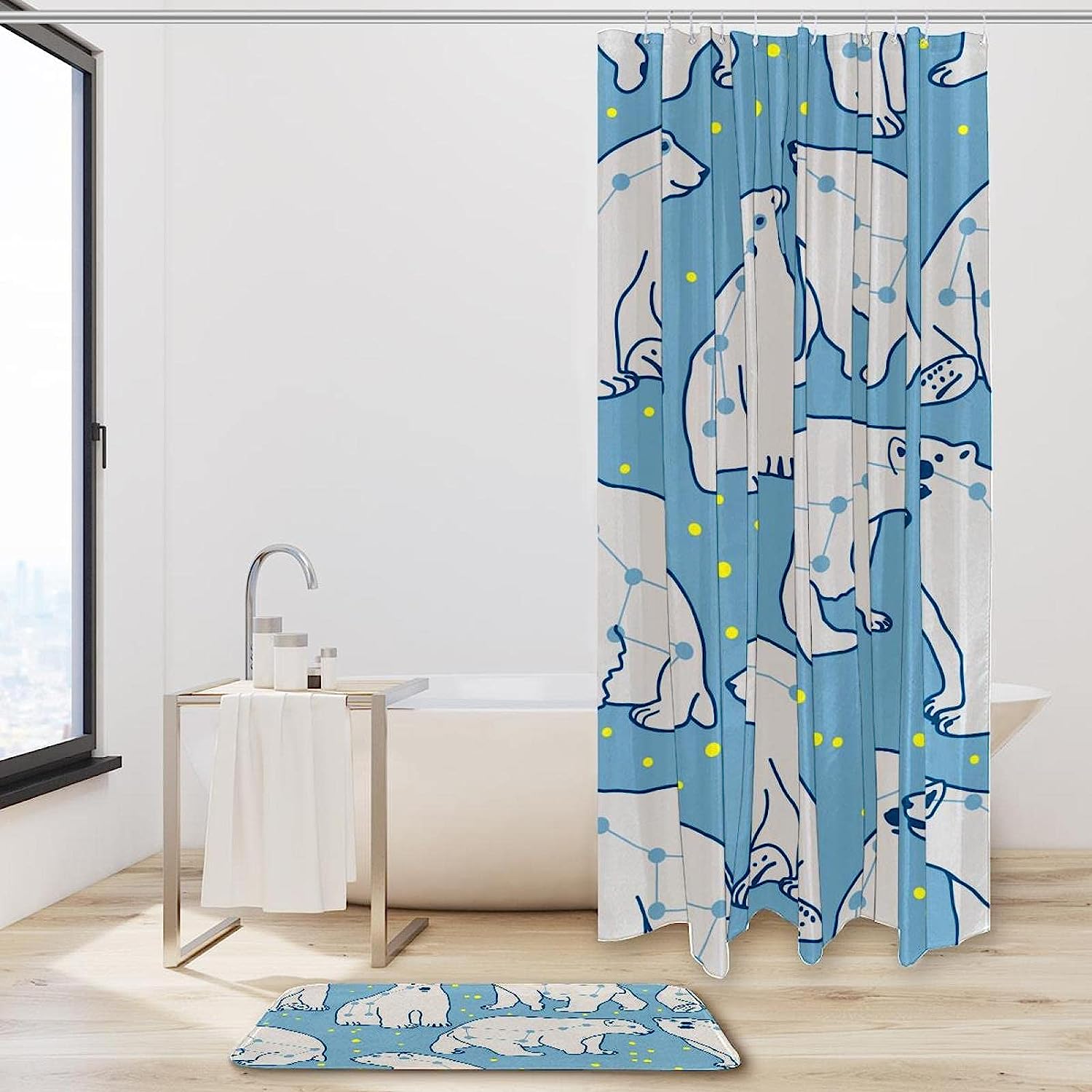 Polar Bears Waterproof Shower Curtain - Simple and Modern Bathroom Decor