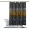 Polka Dot Border Yellow Shower Curtain, Geometric Waterproof Fabric Bathroom Decor