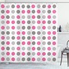Polka Dots Motifs Geometric Pattern Shower Curtain For Modern Bathroom Decor
