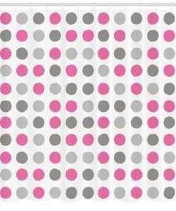 Polka Dots Motifs Geometric Pattern Shower Curtain For Modern Bathroom Decor
