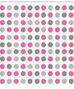 Polka Dots Motifs Geometric Pattern Shower Curtain For Modern Bathroom Decor