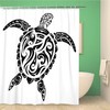 Polynesian Maori Ethnic Turtle Tattoo Tribal Abstract Shower Curtain