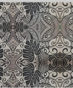 Polynesian Tattoo Shower Curtain - Hawaiian Bathroom Decor 